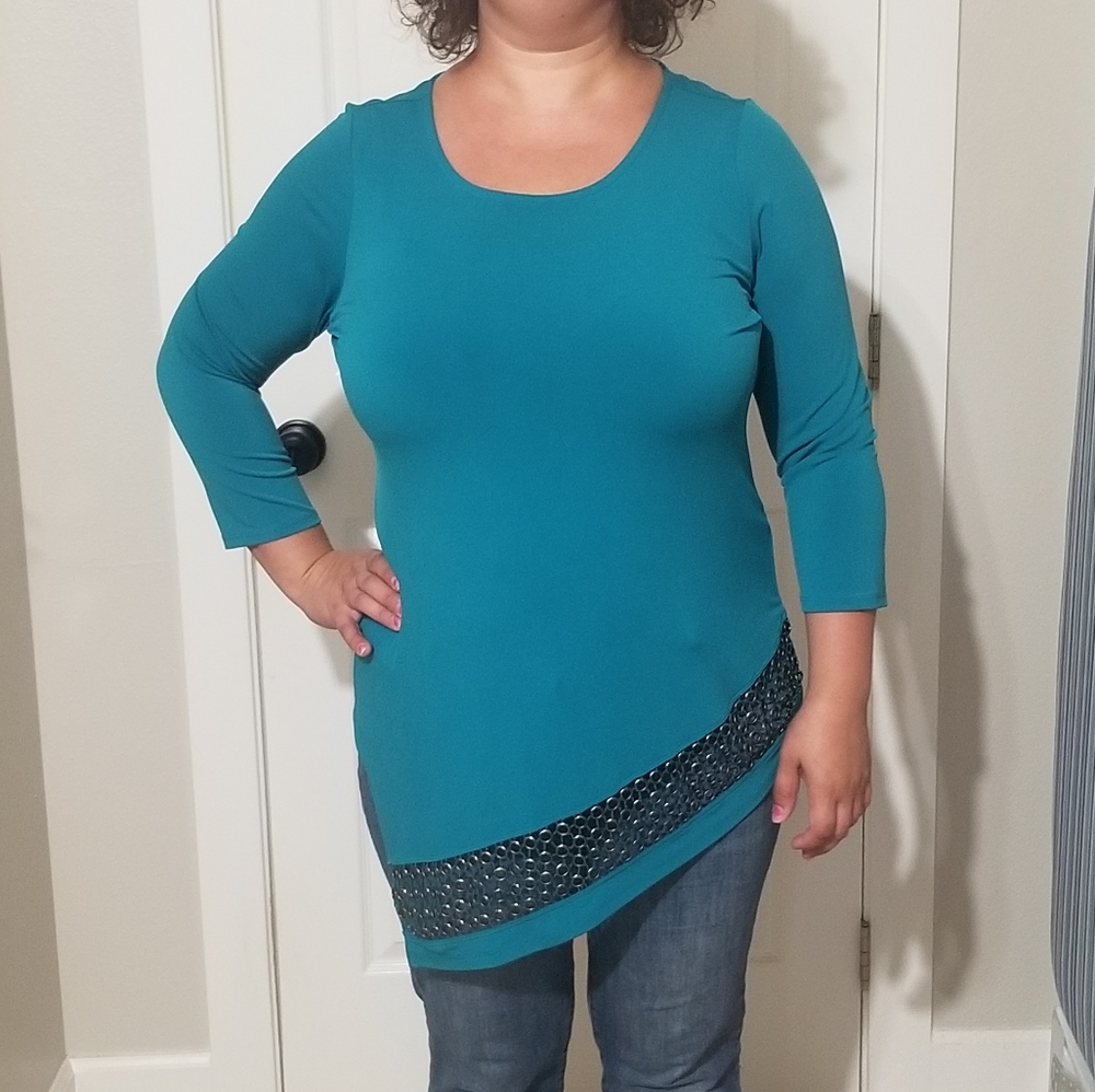 Turquoise long sleeve top